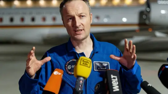 Der deutsche Astronaut Matthias Maurer hat ein halbes Jahr auf der ISS verbracht. (Foto: Henning Kaiser/dpa)