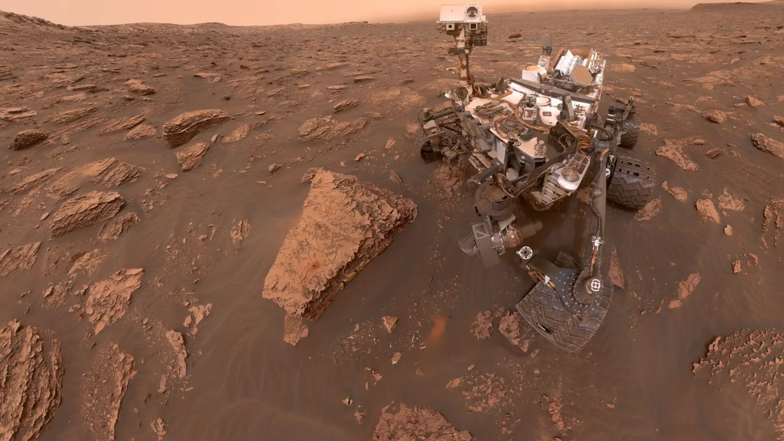 „Curiosity“ landete vor zehn Jahren auf dem Mars. (Foto: Curiosity/NASA/JPL-Caltech /dpa)