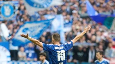 Stürmer-Star Edin Dzeko traf bei seinem Startelf-Debüt für Schalke 04 zweimal. (Foto: Bernd Thissen/dpa)