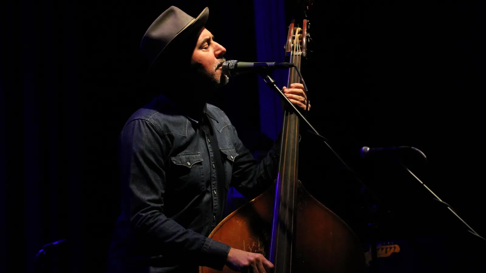 Frontmann mit Kontrabass: Bernie Batke. (Foto: Jens Plackner)