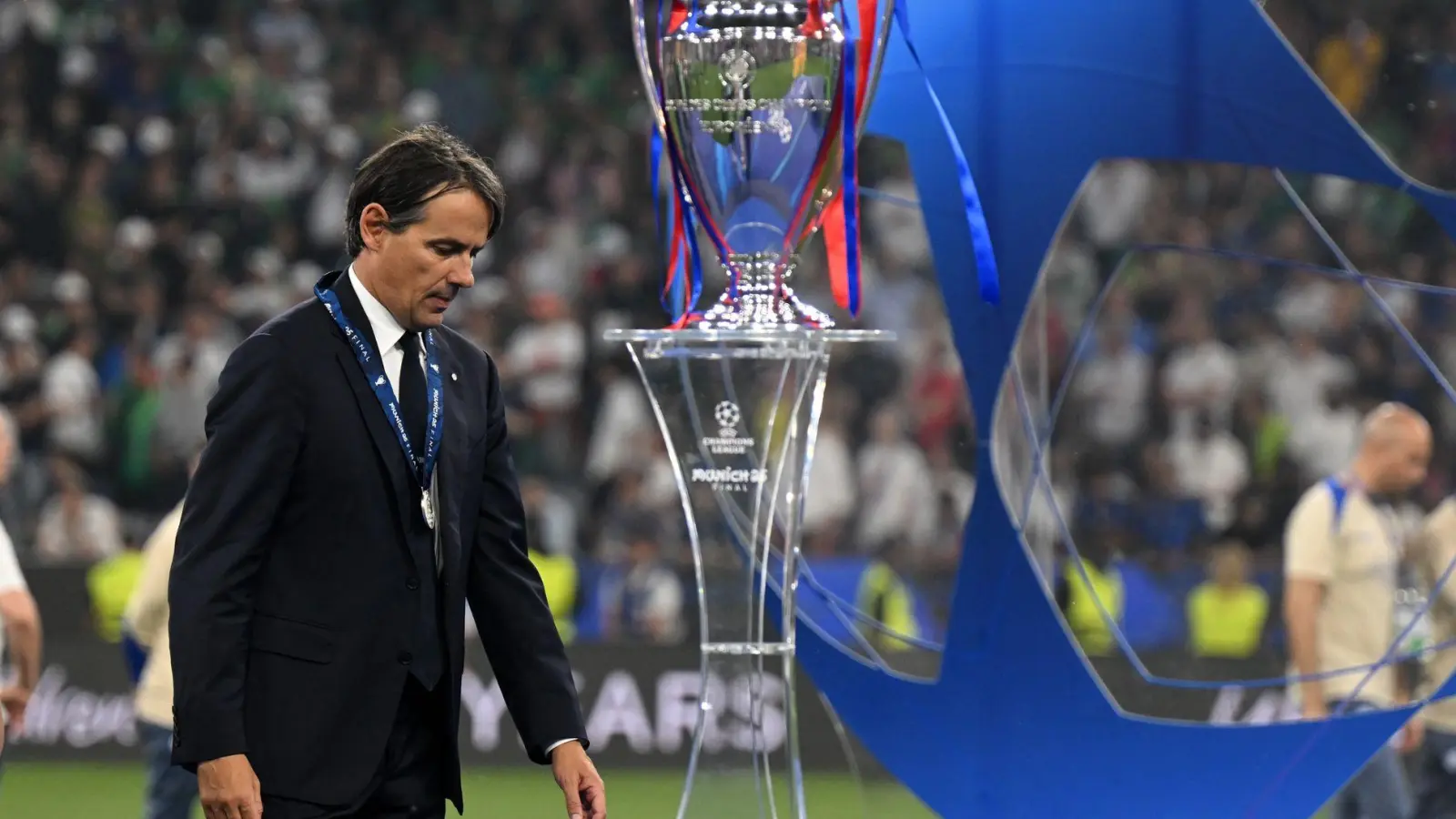 Trainer Simone Inzaghi verlor mit Inter das zweite Champions-League-Finale in drei Jahren. (Foto: Robert Michael/dpa)