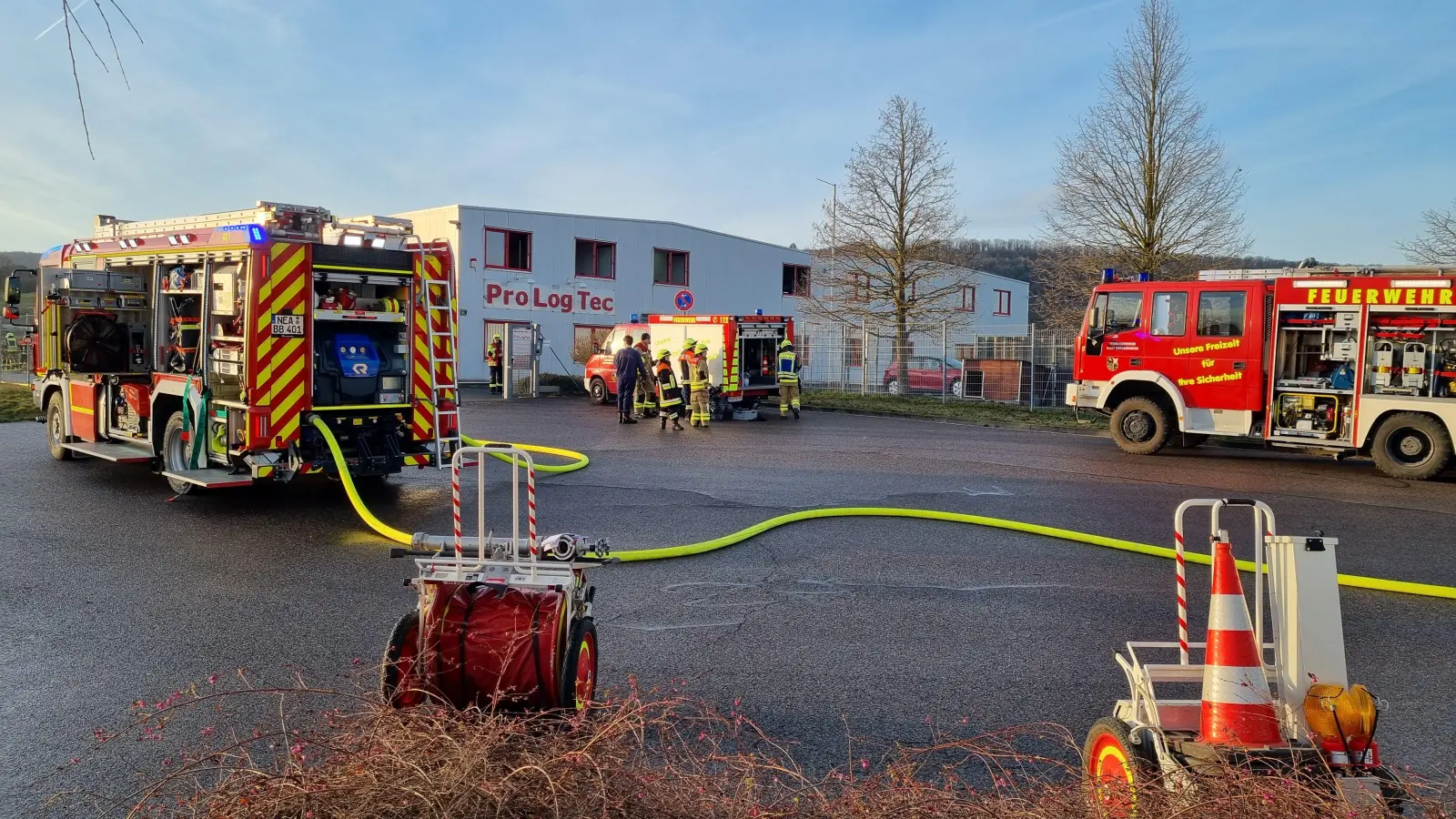 In kürzester Zeit gelöscht war der Brand in einer Lackiererei in Burgbernheim. (Foto: Rainer Weiskirchen/Kreisffw Neustadt/Aisch-Bad Windsheim)