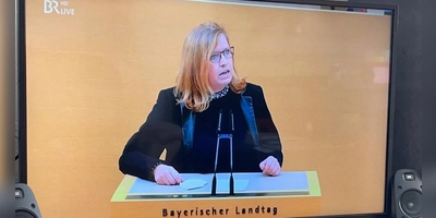 Die Landtagsabgeordnete Gabi Schmidt bei ihrer Rede gegen die AfD, die im Internet viral ging und ihr viele Reaktionen eingebracht hat.  (Foto: Abgeordnetenbüro Gabi Schmidt)
