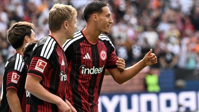 Brachte die Eintracht in Führung: Younes Ebnoutalib (Foto: Florian Wiegand/dpa)
