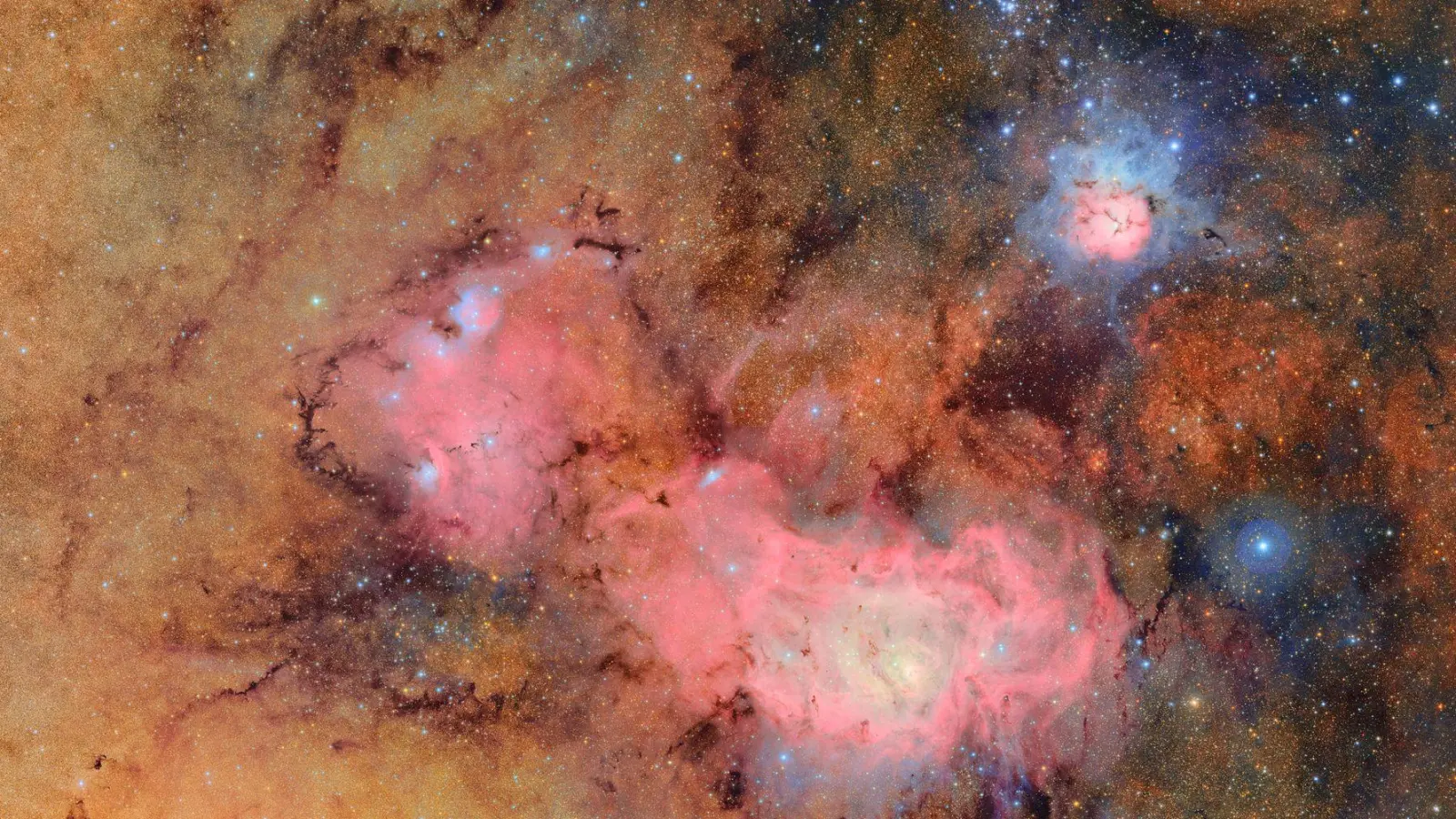 Eines der ersten Bilder zeigt den Trifidnebel. (Foto: ---/NSF-DOE Vera C. Rubin Observatory /dpa)