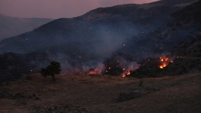 Die Flammen züngeln weiter im Süden der griechischen Urlaubsinsel Kreta. (Foto: Giannis Angelakis/AP/dpa)