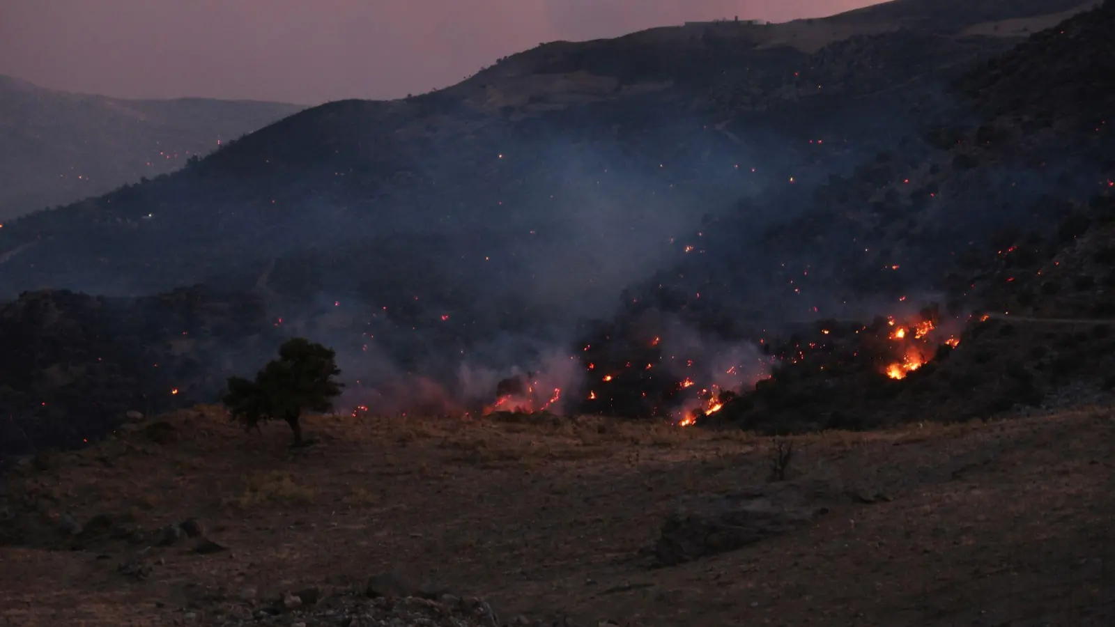 Die Flammen züngeln weiter im Süden der griechischen Urlaubsinsel Kreta. (Foto: Giannis Angelakis/AP/dpa)