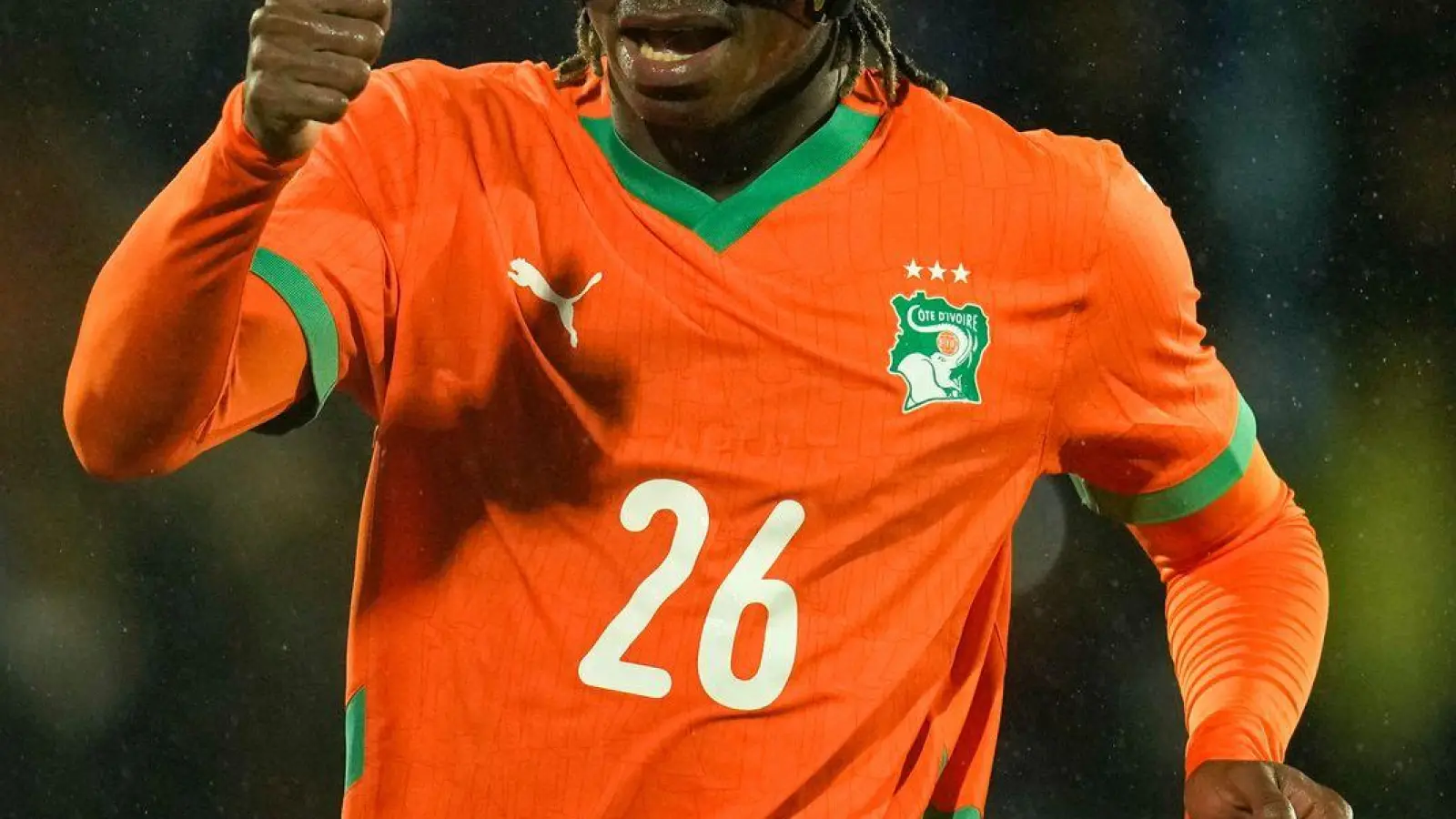 Bundesligaprofi Yan Diomande gewinnt mit der Elfenbeinküste beim Afrika-Cup. (Foto: Themba Hadebe/AP/dpa)