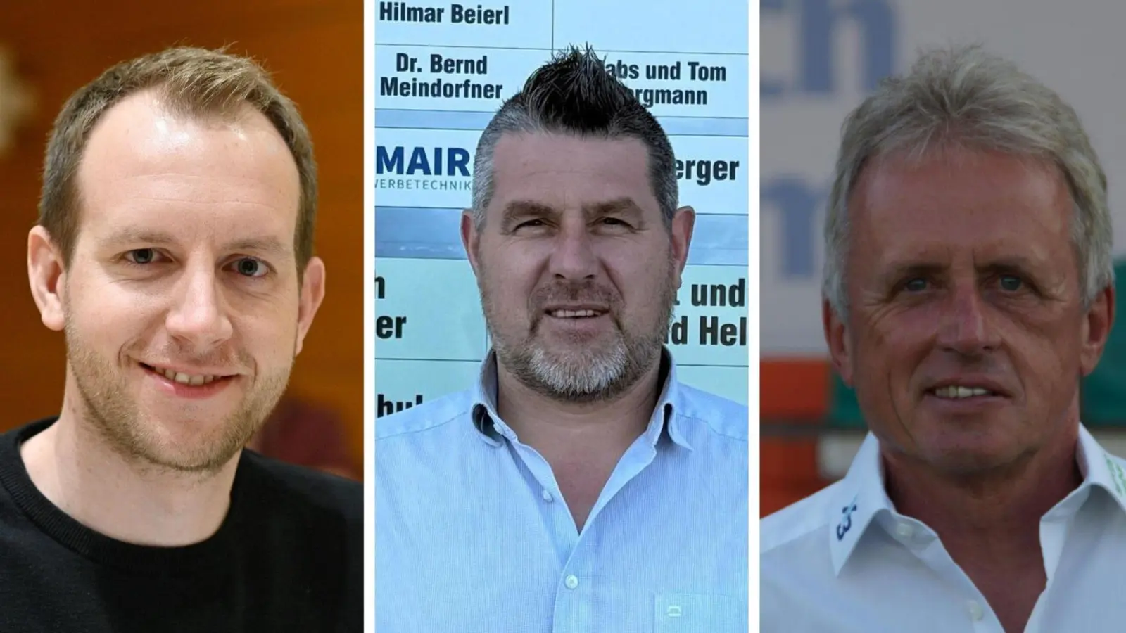 Finanz-Vorstand Andreas Görmer (links) kündigte zwei große Projekte an, die die Spielvereinigung nun mit Ernst Muser (Mitte) in ihren Vorstandsreihen angehen will, während Multi-Funktionär Alfred Riedel etwas kürzer treten will. (Fotos: Jim Albright, Denise Kapp, Dieter Berger)