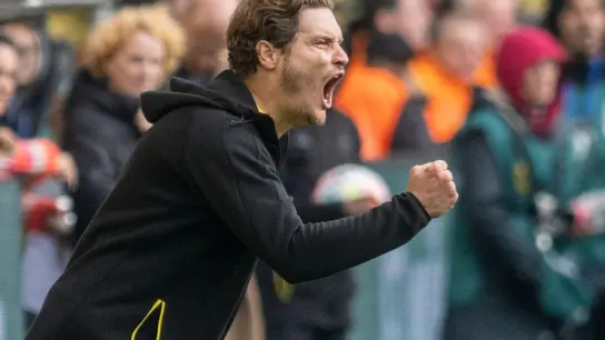 Dortmunds Trainer Edin Terzic gestikuliert. (Foto: Bernd Thissen/dpa/Archivbild)
