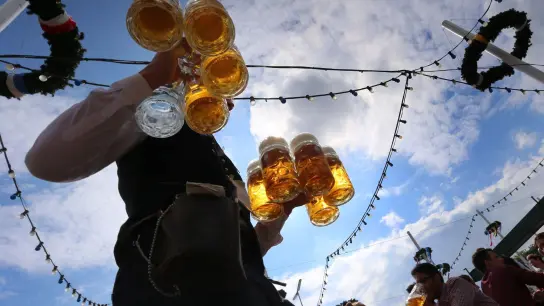 Das Bier auf der Wiesn wird in diesem Jahr wohl um gut 15 Prozent teurer. (Foto: picture alliance / dpa)