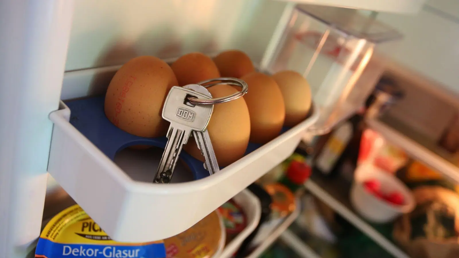 Wie kommt der Schlüsselbund ins Eierfach? Betroffene einer Demenz neigen dazu, Gegenstände an ungewöhnlichen Stellen zu verlegen - weil sie vergessen, wofür sie gut sind. (Foto: Karl-Josef Hildenbrand/dpa/dpa-tmn)