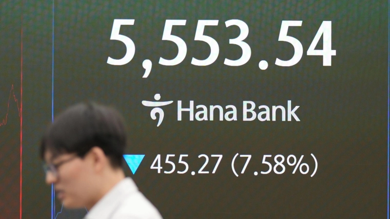 Südkoreas Leitindex Kospi gab seit seinem Allzeithoch im Juni deutlich nach.  (Foto: Lee Jin-man/AP/dpa)