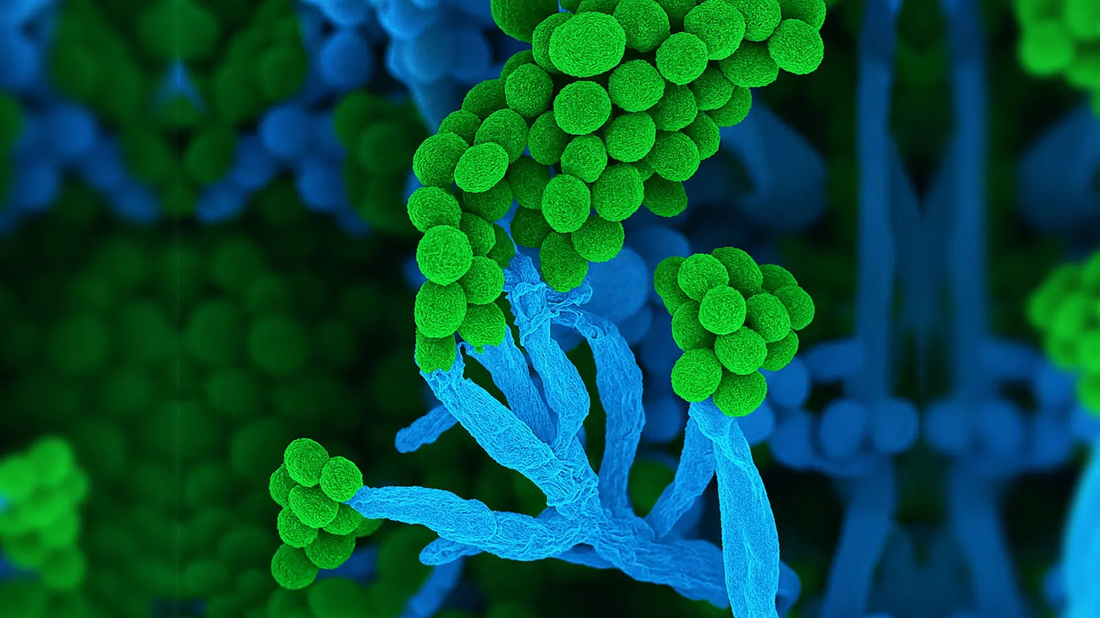 Penicillium bedeutet auf Lateinisch „kleiner Pinsel“, weil die Zellketten mit Sporen am Ende so ähnlich aussehen (Handout) (Foto: Ulrich Kück/ Birgit Hoff/Vereinigung für Allgemeine und Angewandte Mikrobiologie/dpa)