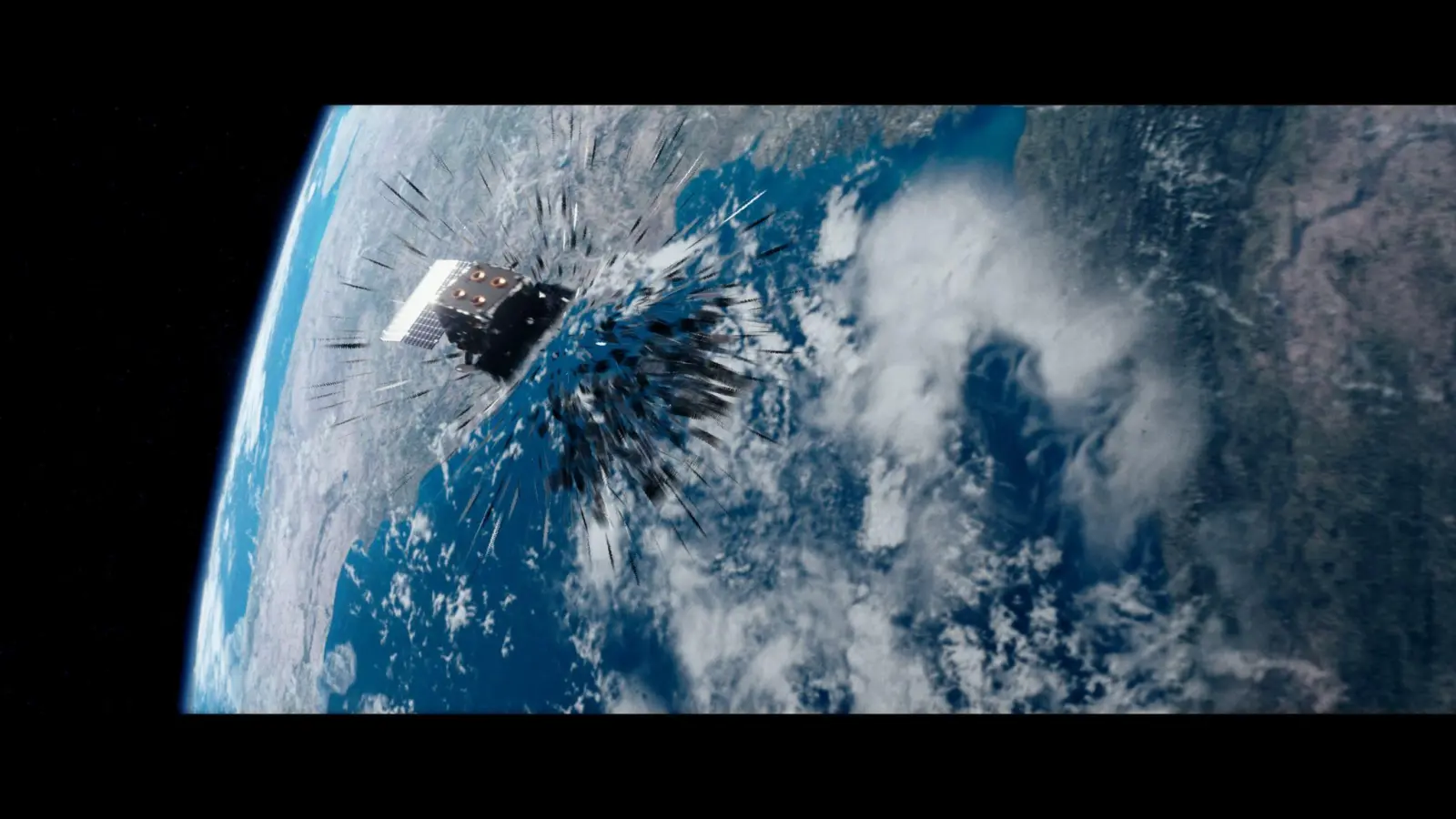 Diese von der ESA zur Verfügung gestellte Illustration aus dem Film „Time to Act“ zeigt den Moment, in dem ein Satellit mit Weltraumschrott kollidiert. (Foto: ESA/ONiRiXEL/dpa)