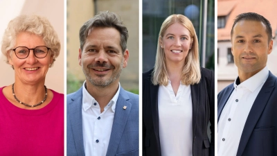 Sie wollen in Heilsbronn ins Bürgermeister-Amt: Gabi Schaaf, Sebastian Buhl, Eva Didion und Sebastian Gaukler. (Fotos: Raphael Rother, Zeynel Dönmez, Andreas Lederer, Amelie Bodendörfer)