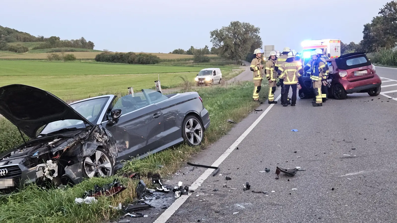 Das Auto der 55-Jährigen wurde bei dem Unfall in den Graben geschleudert. (Foto: NEWS5 / Haag)