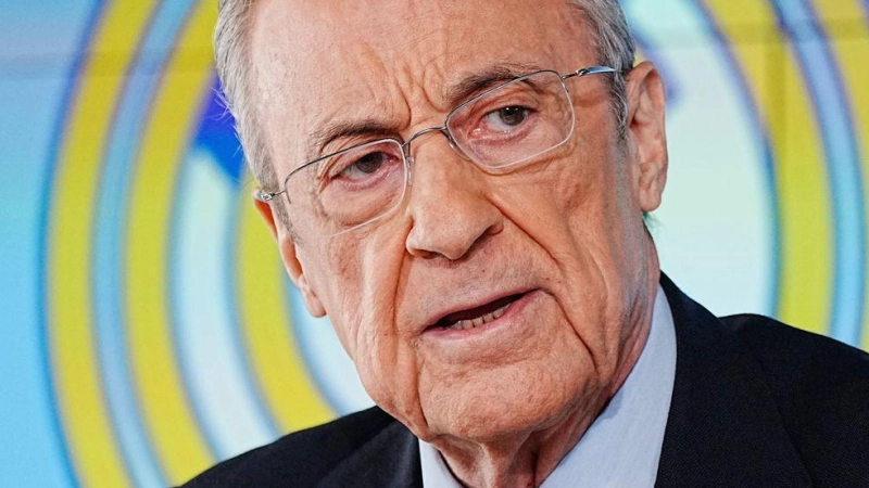 Real Madrid um Präsident Florentino Pérez hat im Negreira-Fall Beschwerde bei der UEFA eingelegt. (Archivbild) (Foto: Bernat Armangue/AP/dpa)
