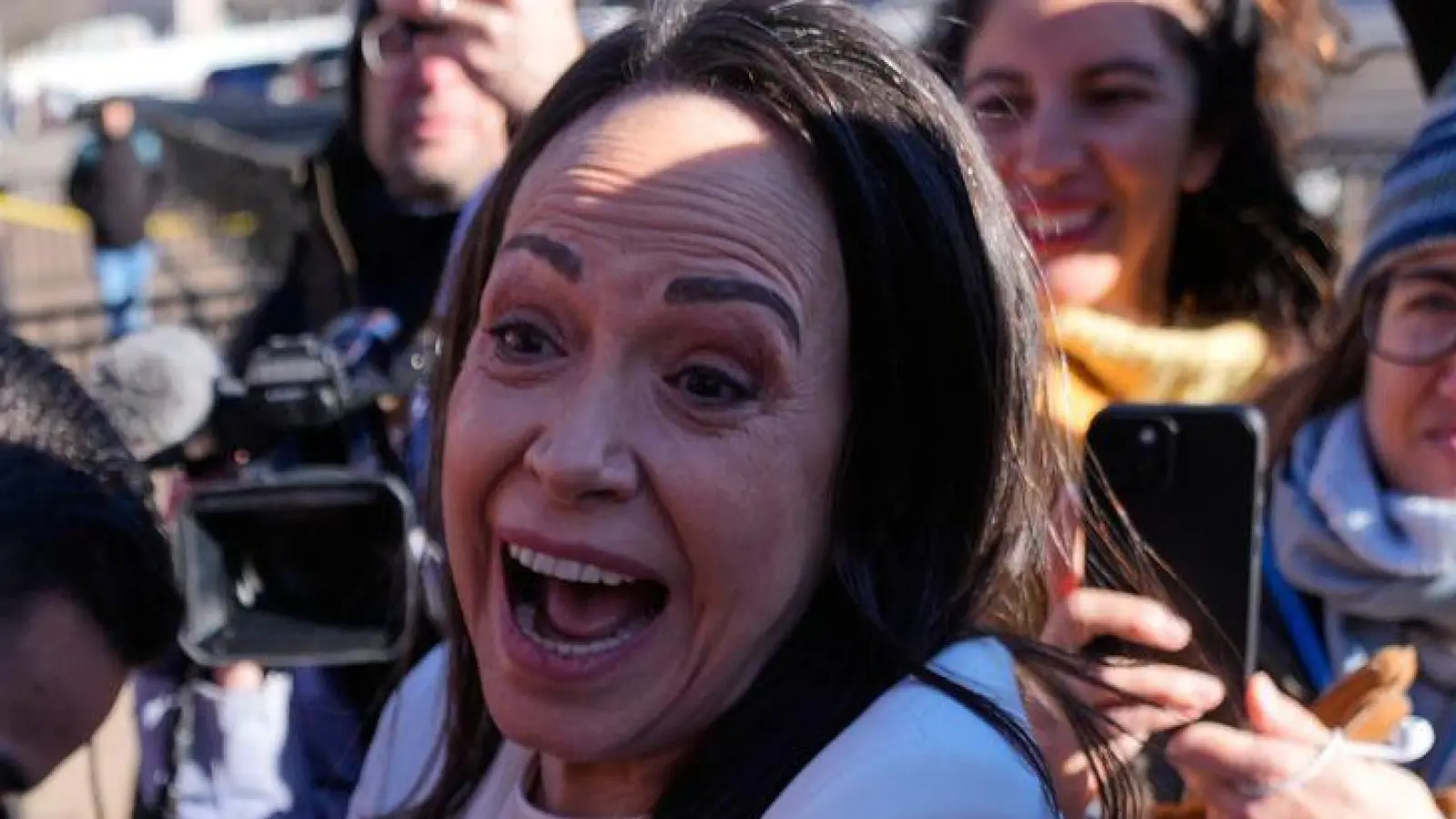 Hat Trump im Weißen Haus getroffen: die venezolanische Oppositionsführerin María Corina Machado.  (Foto: Pablo Martinez Monsivais/AP/dpa)