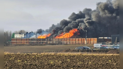 Die Ermittler schätzen den Schaden durch das Feuer in Gattendorf (Landkreis Hof) auf rund vier Millionen Euro. (Archivbild) (Foto: Mike Müller/dpa)