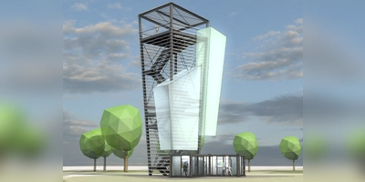 So soll die elegante Variante des Bad Windsheimer Landesgartenschau-Turms nun aussehen. (Skizze: imagine structure GmbH)