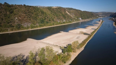 Das Niedrigwasser am Rhein macht sich auch an den Tankstellen bemerkbar. (Foto: Thomas Frey/dpa)
