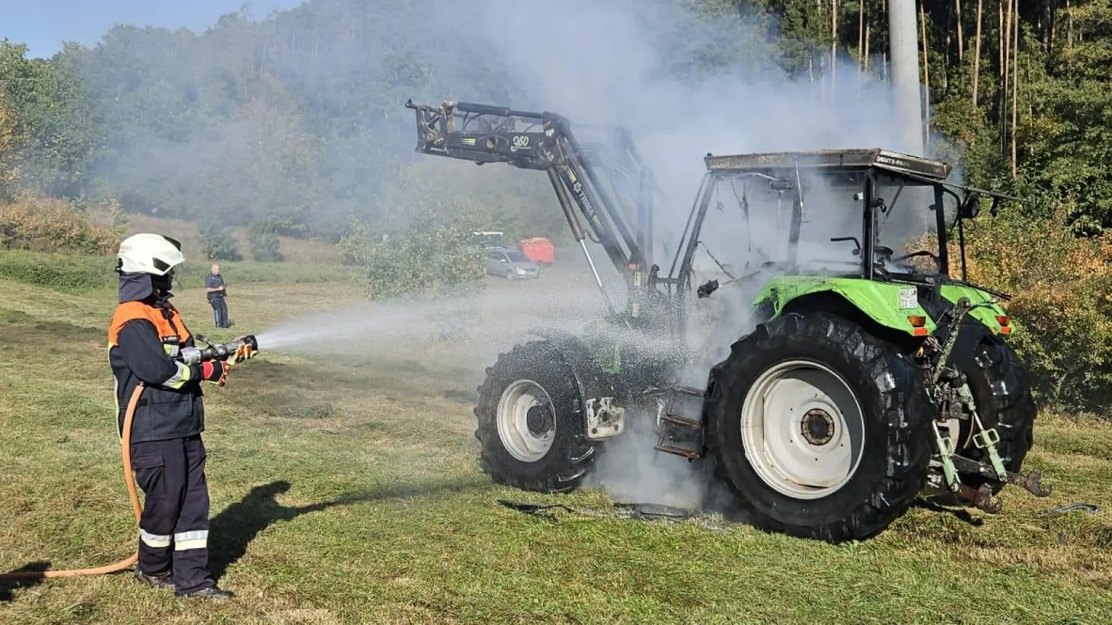 Die Einsatzkräfte hatten den Brand schnell unter Kontrolle. (Foto: Feuerwehr Bergtheim)