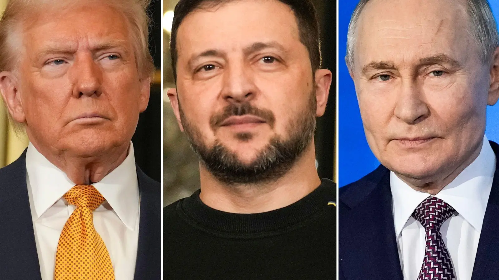 Einen Dreier-Gipfel gilt zwar aus Sicht von US-Präsident Donald Trump als notwendig, um den Krieg in der Ukraine zu beenden, aber Kremlchef Wladimir Putin zeigt daran kein Interesse. (Archivbild)  (Foto: Morissard/Bednyakov/AP/dpa)