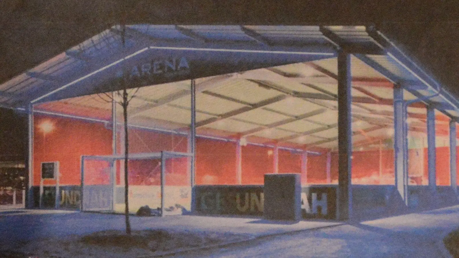 So könnte die Emskirchener Freiluftsporthalle später einmal aussehen. (Repro: Johannes Zimmermann)