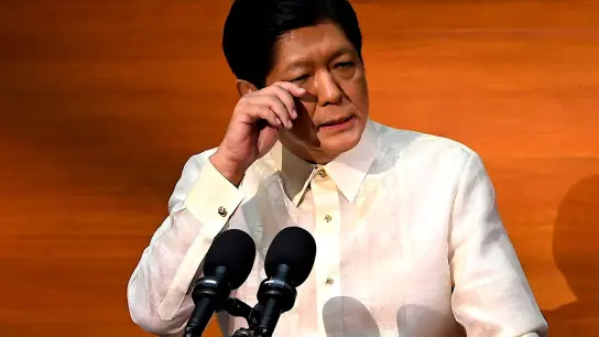 Ferdinand Marcos Jr., neuer Präsident der Philippinen, hält seine erste Rede zur Lage der Nation. (Foto: Jamillah Sta Rosa/AFP POOL/dpa)