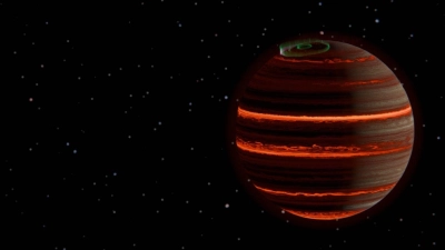 Künstlerische Darstellung des Braunen Zwerges SIMP-0136 (Foto: Evert Nasedkin/Trinity College Dublin/EurekAlert/dpa)