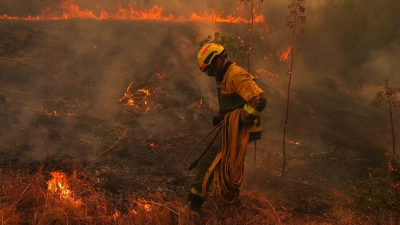 Die Brände in Spanien und Frankreich ... (Foto: Manu Fernandez/AP/dpa)