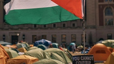 Mittlerweile protestieren Studierende und Hochschulpersonal an Universitäten in mehr als zwei Dutzend US-Bundesstaaten gegen den Gaza-Krieg. (Foto: Andres Kudacki/AP/dpa)