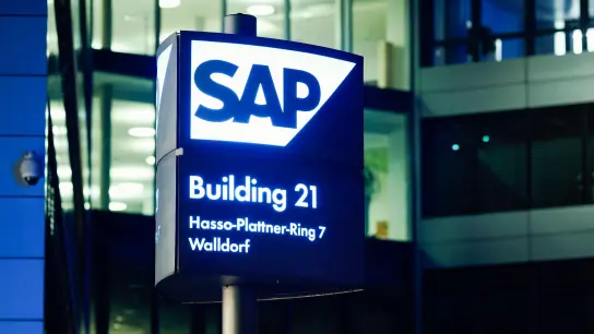 Ein Firmengebäude von SAP in Walldorf. (Foto: Uwe Anspach/dpa)
