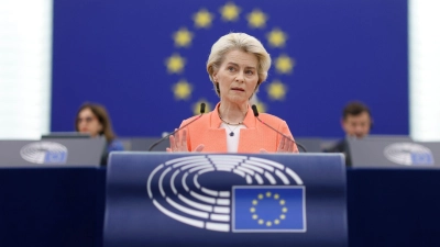 EU-Kommissionspräsidentin Ursula von der Leyen im Europäischen Parlament in Straßburg. (Foto: Jean-Francois Badias/AP)