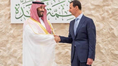 Der saudiche Kronprinz Mohammed bin Salman (l) empfängt Syriens Machthaber Baschar al-Assad. (Foto: -/SPA/dpa)