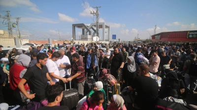 Am Grenzübergang Rafah im südlichen Gazastreifen. (Foto: Khaled Omar/XinHua/dpa)