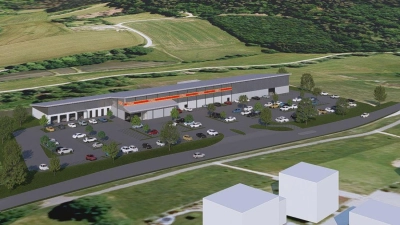 Die Visualisierung des geplanten Neubaus des Lebensmitteldiscounters wurde im Gemeinderat Emskirchen vorgestellt. (Skizze: Planungsbüro Imagine. bauart & design GmbH in Fürth)