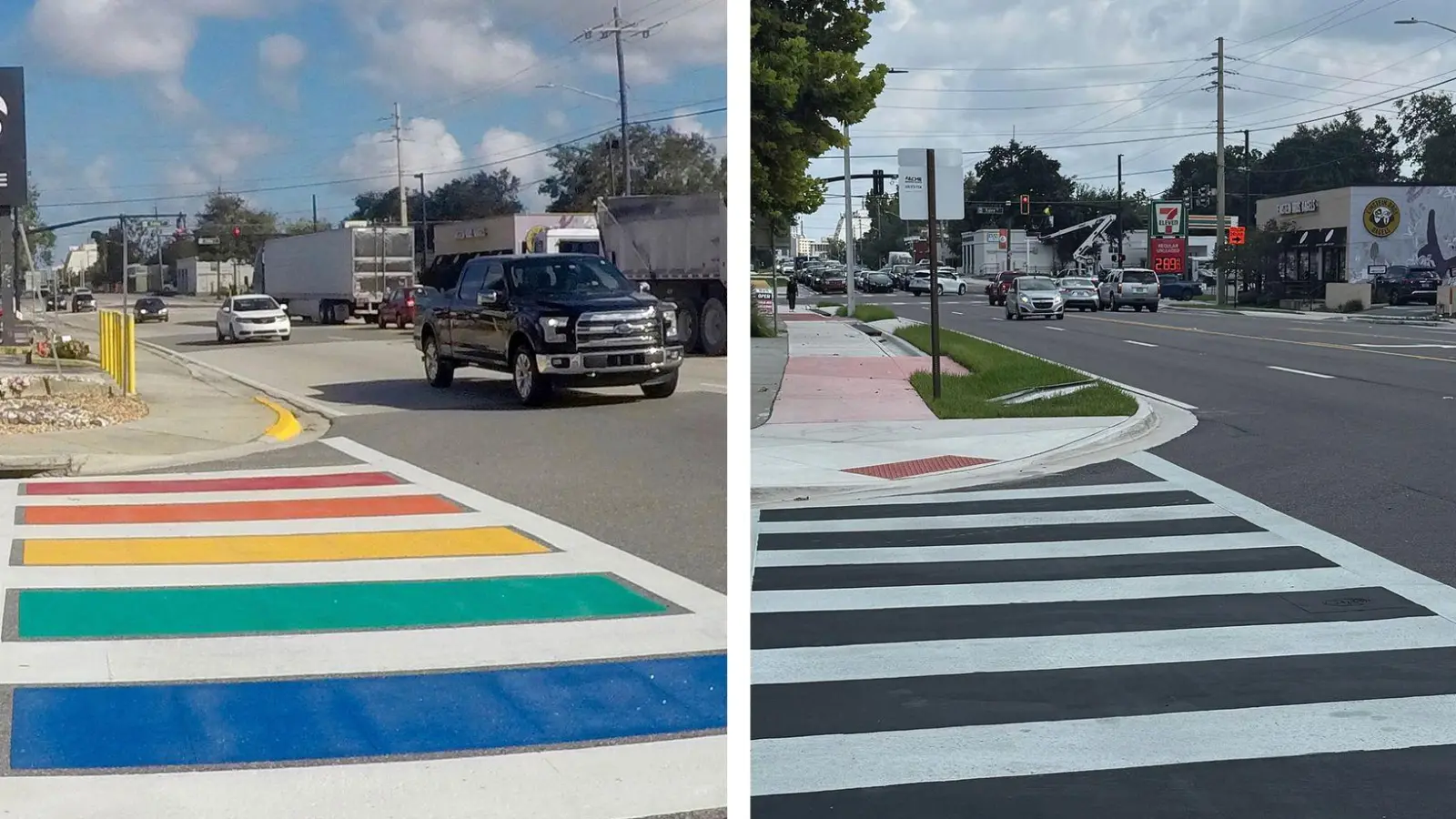 Vorher und Nachher:  (Foto: Ryan Gillespie/Orlando Sentinel/dpa)