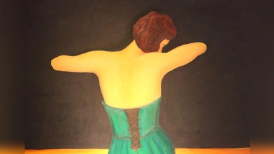 „Evas Befreiung“: In Jana Schröders großformatigen Gemälden stehen Frauengestalten im Mittelpunkt. (Foto: Martina Kramer)