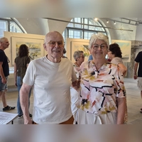 Ekkehard und Ilse Hofmann zeigen bei ihrer gemeinsamen Ausstellung ihre Werke, die von Reisen in viele Länder beeinflusst wurden. (Foto: Margit Schwandt)