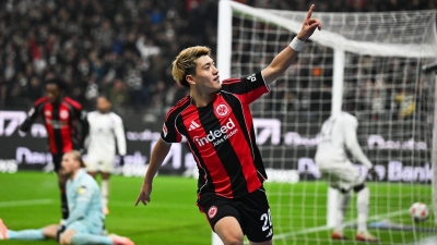 Erzielte das Siegtor für Frankfurt: Ritsu Doan. (Foto: Arne Dedert/dpa)