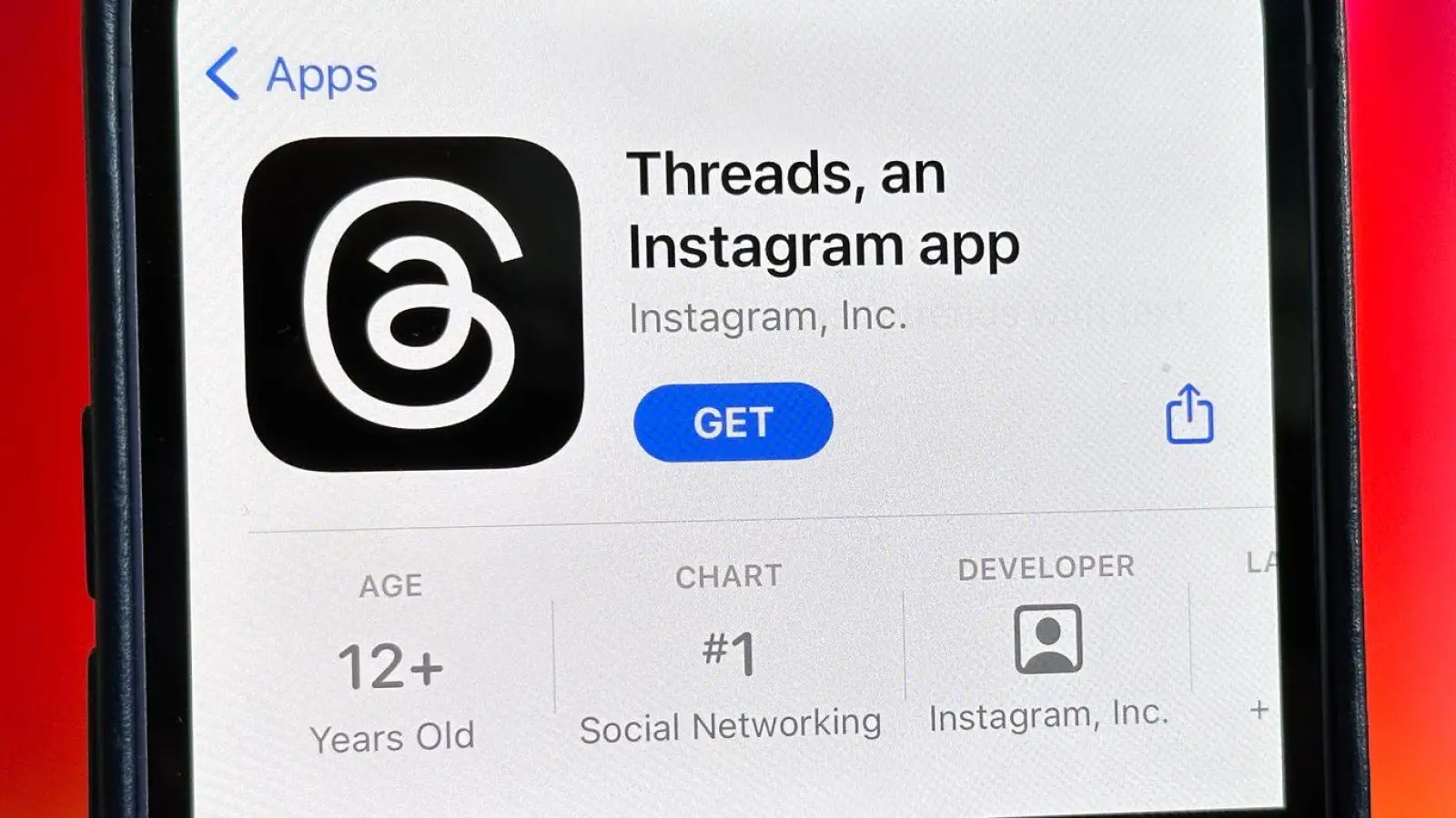Die Social-Media-App Threads ist an Metas Foto- und Video-Dienst Instagram angedockt. (Foto: Christoph Dernbach/dpa)