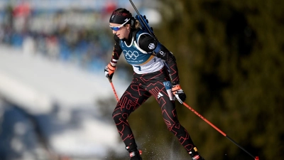 Franziska Preuß hatte noch keinen Grund zum Jubeln in den olympischen Einzelrennen. (Foto: Hendrik Schmidt/dpa)