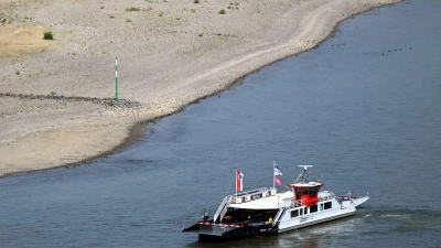 Für den Schiffsverkehr wird der niedrige Wasserstand im Rhein zunehmend zum Problem. (Foto: Federico Gambarini/dpa)