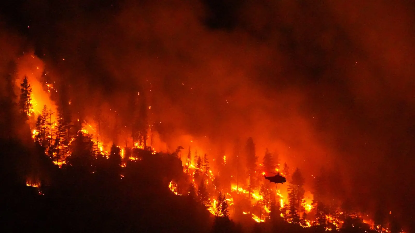 Wegen schwerer, sich rasant ausbreitender Waldbrände hat die westkanadische Provinz British Columbia den Notstand ausgerufen. (Foto: Darryl Dyck/The Canadian Press via AP/dpa)
