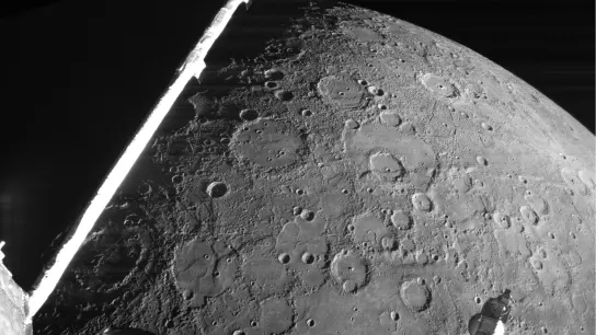 Die Raumsonde „BepiColombo“ ist zum zweiten Mal am Merkur vorbeigeflogen. (Foto: ESA/BepiColombo/MTM/dpa)