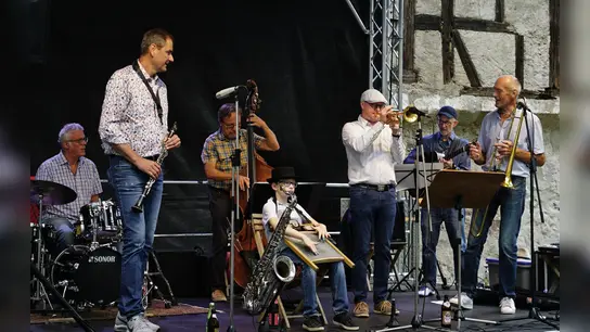 Die SRS Jazzmen bei ihrem bisher letzten Auftritt in Ansbach. (Foto: Elke Walter)