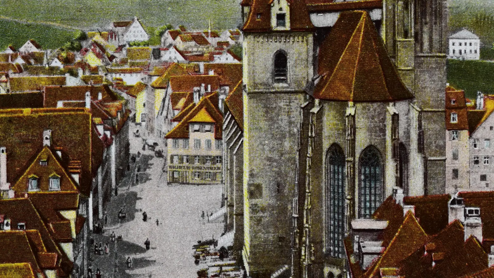 Die Johanniskirche auf einer alten Postkarte: Mit einem Festakt in dem Gotteshaus und einer Kundgebung auf dem Marktplatz wird im Mai 1925 das Reformationsjubiläum gefeiert. (Foto: Jim Albright/Sammlung Breitschwert)