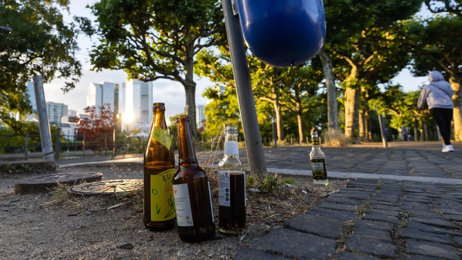 Leere Bier- und Limonadenflaschen gehören in Deutschland zunehmend zum Stadtbild. (Archivbild)  (Foto: Hannes P. Albert/dpa)